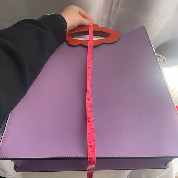 COACH Coachtopia Purple Orange Cloud Handle Tote Leather CT383 Crossbody NWOT - Picture 11 of 16